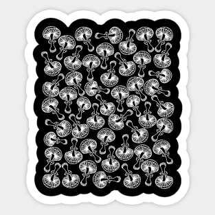 White Mushroom Pattern Sticker